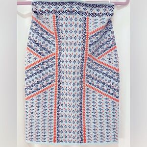 NEW BCBGMAXAZRIA BRIGHT AQUA COMBO PAVEL JACUARD SKIRT SMALL